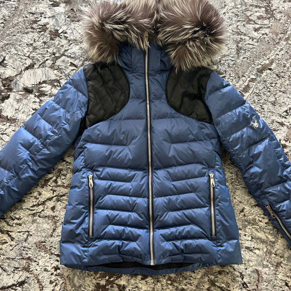 Spyder Blue Jacket with Fur